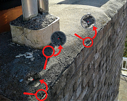North Side of Chimney, Before Crown Sealing, Some Separation From Bricks