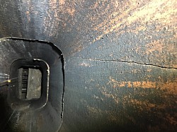 Cracked Flue tiles due to lack of Preventative Maintenance