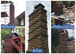 Rebuild Before & After Chimney Rebuild