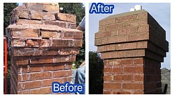 Before & After Corbel Brick Rebuild