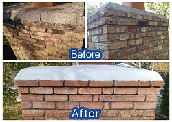 Top course chimney and crown rebuild